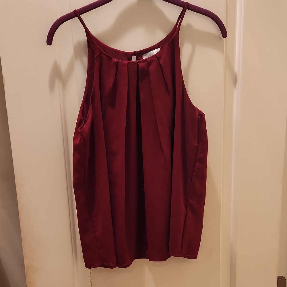 Elegant Medium Burgundy Sleeveless Top
